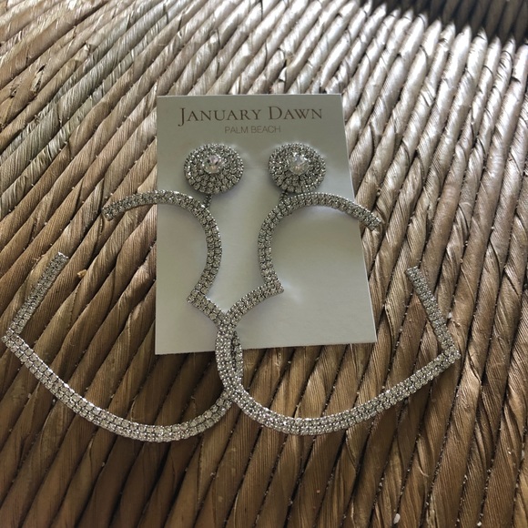 Open heart rhinestone earrings - Picture 2 of 6